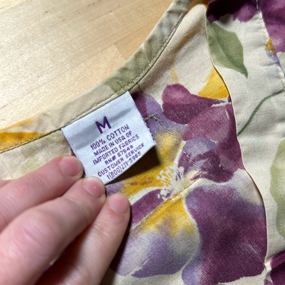 S.C.R.U.B.S. Purple & Yellow Floral Patterned Scrub Top - Picture 5 of 5